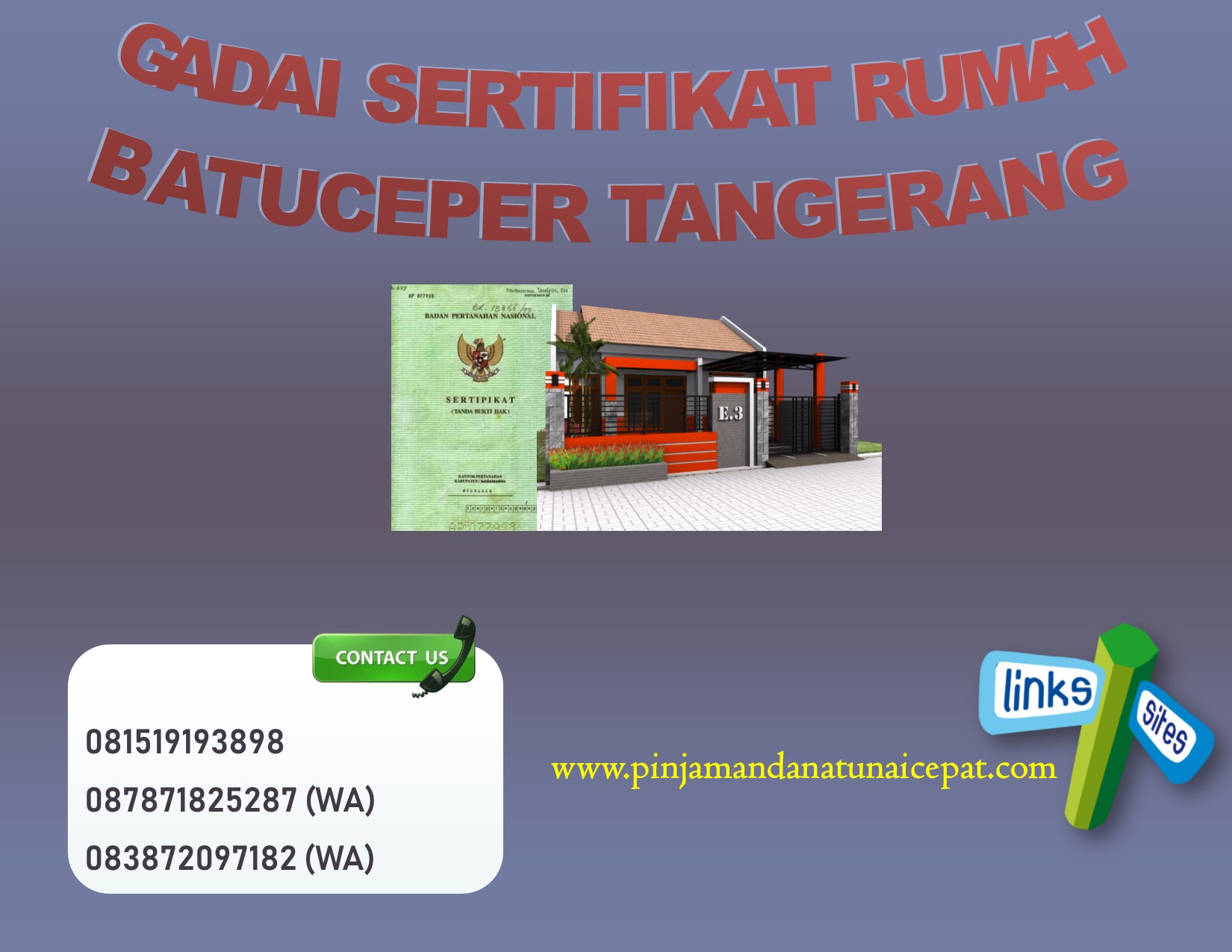 Gadai Sertifikat Rumah Daerah Batuceper Tangerang